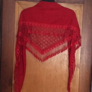 Shawl / scarf.  Bright red